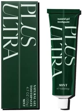Plus Ultra Organic Fluoride-Free Gel Toothpaste in Aluminum Tube | Eco-Friendly, SLS Free | Made with Aloe, Peppermint, Bamboo Extract | for Sensitivity & Whitening | Made in USA, 4.7oz (Pack of 1)-Ruum Studio Home