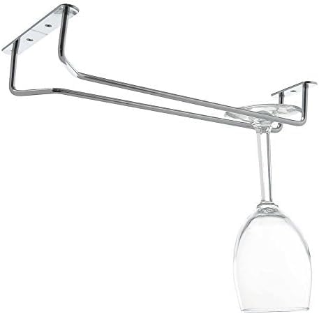 TrueCraftware- 10-Inch Wine Glass Rack Chrome Finish Set of 2- Stemware Rack Wire Hanging Rack Under Cabinet Wine Glass Rack Stemware Holder Glass Storage Hanger Organizer for Kitchen and Bar-Ruum Studio Home
