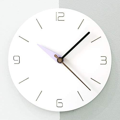 Stephanie Imports Modern Minimalist White & Pastel Purple Silent Wall Clock-Ruum Studio Home