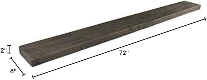 joelsantiques 72 Inch Wooden Floating Shelves for Wall - 72x8x2 in - Made of Natural Wood - Long Wall Shelves for Bedroom - Perfect for Living Room, Kitchen - Made in USA - Gray-Ruum Studio Home