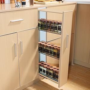 Yangbaga 24Pcs Glass Spice Jars with Labels-4OZ Wood Lid Square Spice Containers with Pepper Grinder Lids &Funnel,Seasoning Jars for Rack Cabinet Drawer-Ruum Studio Home