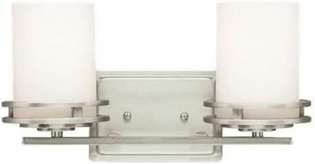 Kichler Hendrik 14.5" 2 Light Vanity Light with Satin Etched Cased Opal Glass Brushed Nickel-Ruum Studio Home