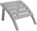 Adirondack Ottoman, All Weather Foot Rest for Adirondack Chair, HDPE Plastic Adirondack Footstool,Outdoor Footrest for Patio,Backyard, Lawn, Fire Pits,Grey-Ruum Studio Home
