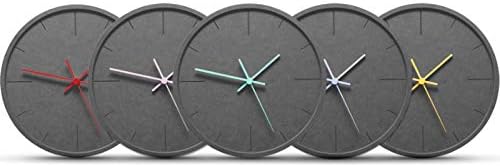 Stephanie Imports Modern Minimalist Dark Concrete Silent Wall Clock (Teal Hands)-Ruum Studio Home