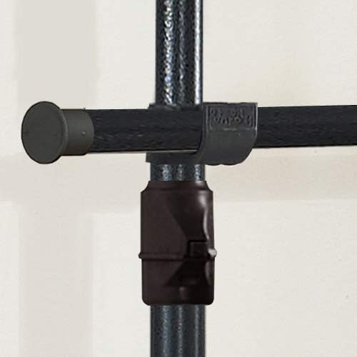 PRINCE HANGER Heavy Duty One Touch System Load 352LBS Clothing Racks for Hanging Clothes Metal Wardrobe Closet System Garment Tension Rod Free Standing Black Width Adjustable PHUS-0022-Ruum Studio Home