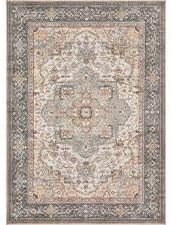 Washable Area Rugs for Living Room - 10x12 Neutral Vintage Distressed Floral Farmhouse Boho Large Soft Floor Rug Indoor Non Slip Carpet for Living Room Bedroom Dining Room Office - Forest Green Orange-Ruum Studio Home
