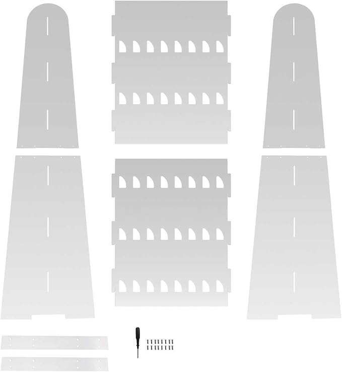 Tableclothsfactory Silver Mirror Finish 5-Tier Wine Glass Stemware Rack, 40 Champagne Flute Holder Foam Board Wall Stand - 5ft-Ruum Studio Home