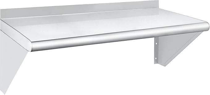 HARDURA Stainless Steel Shelf 12" x 24", 210lb Commercial Shelves Wall Mount Metal Shelving with Backsplash and Brackets for Kitchen, Restaurant, Laundry Room and Home-Ruum Studio Home
