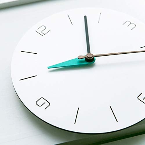 Stephanie Imports Modern Minimalist White & Teal Green Silent Wall Clock-Ruum Studio Home