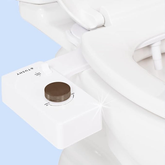 TUSHY Classic 3.0 Bidet Toilet Seat Attachment - A Non-Electric Self Cleaning Water Sprayer with Adjustable Water Pressure Nozzle, Angle Control & Easy Home Installation, (White/Bronze)-Ruum Studio Home