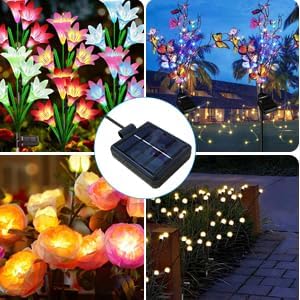 Solar Lantern Light Replacement Top ,LED Solar Panel Lantern Lid Lights Replacement Part for Outdoor Flower DIY Solar Flower Lights Garden Patio Decor (Square 2 pcs)-Ruum Studio Home