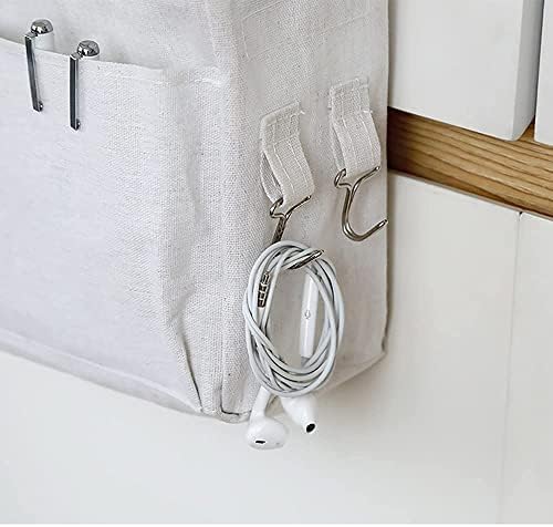 Bedside Caddy Organizer & Bedside Storage Basket Multi-Function Organizer for Bunk, Hospital Beds, Dorm Bed Rails,| Holds Magazines, Books, Glasses, Phone | Space-Saving (White 2 Pack)-Ruum Studio Home