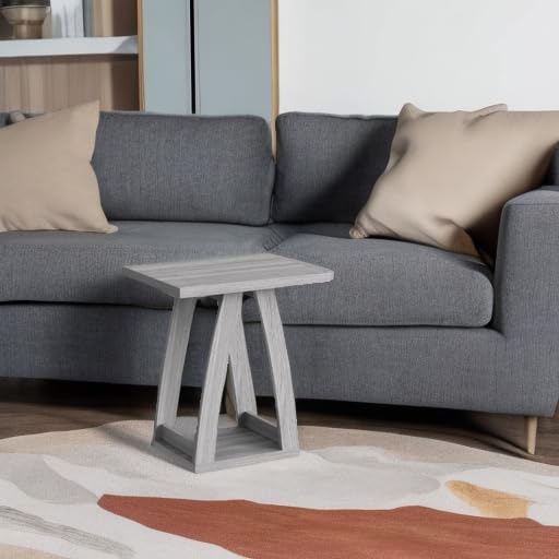 End Tables Living Room, Side Table Beside Sofa, Nightstand for Bedroom, Couch Side Table with Shelf, Modern End Table for Living Room, Grey End Table-Ruum Studio Home