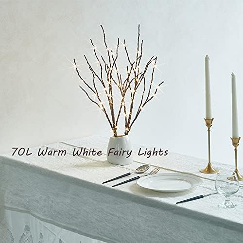 Birchlitland Lighted Brown Branches 18IN 70L Warm White Fairy Lights, LED Willow Branch Lights with Timer Battery Operated for Home Bedroom Living Room Vase Decoration-Ruum Studio Home