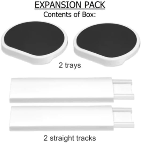 Expansion Pack - Dark Gray - 2 Straight Tracks and 2 Trays. Does not Work Without the Lazy Susan Revolution Full Set (Sold Separately).-Ruum Studio Home