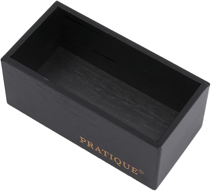 Bamboo Drawer Organizer - Kitchen Utensil Organizer Silverware Tray Cutlery Holder，Office Desk Supplies and Accessories,5.9 * 3 * 2.6inch,Black-Ruum Studio Home