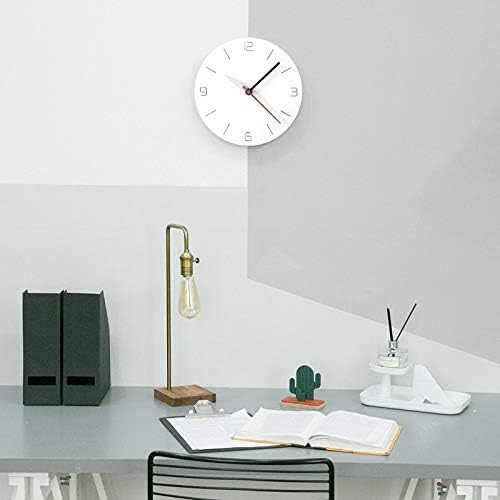 Stephanie Imports Modern Minimalist White & Pastel Purple Silent Wall Clock-Ruum Studio Home