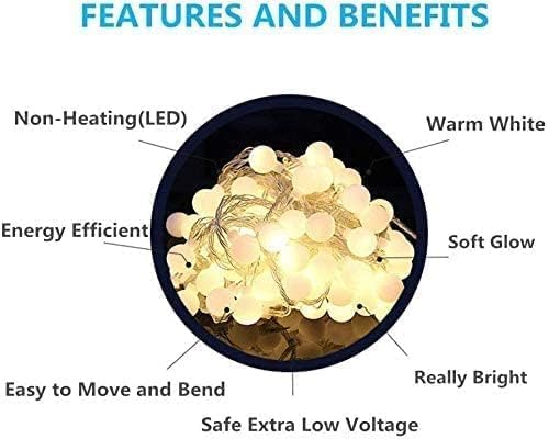 Globe String Lights Plug in 116 Ft. 200 LED 8 Modes with Remote,Waterproof Fairy String Lights for Indoor Outdoor Bedroom Party Wedding Garden Christmas Tree Decor,Warm White-Ruum Studio Home