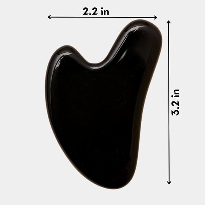 Mount Lai Obsidian Gua Sha Facial Tool – The Stone of Transformation – 100% Genuine Black Obsidian Stone Face Sculpting Tool for Lymphatic Drainage, Puffiness Reduction & Jaw Tension Relief-Ruum Studio Home