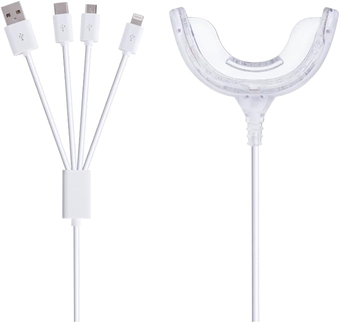 Teeth Whitening Accelerator Light, 32x Blue LED Light Mouth Tray Teeth Whitening Enhancer Light Trays Connected with iPhone/Android/USB for Home Use-Ruum Studio Home