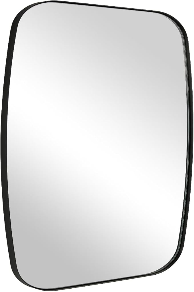 ANDY STAR Black Oblong Mirror, 36x40 Inch Black Oval Mirror for Bathroom with Stainless Steel Metal Frame, Wall Mouned for Bathroom, Living Room, Entryway-Ruum Studio Home