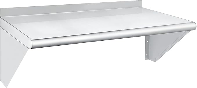HARDURA Stainless Steel Shelf 14" x 24", 240lb Commercial Shelves Wall Mount Metal Shelving with Backsplash and Brackets for Kitchen, Restaurant, Laundry Room and Home-Ruum Studio Home