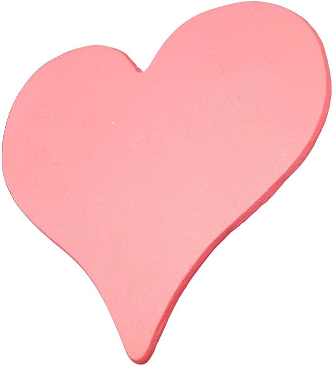 Comfy Hour Rustic Style Collection Cast Iron Garden Stepping Stone - Heart, Pink-Ruum Studio Home