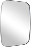 ANDY STAR Chrome Oblong Mirror, 36x40 Inch Polished Chrome Oval Mirror for Bathroom with Stainless Steel Metal Frame, Wall Mouned for Bathroom, Living Room, Entryway-Ruum Studio Home