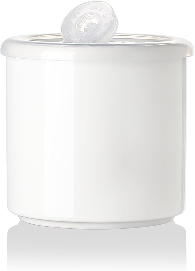 Sweejar Ceramic Food Storage Jar, Salt Container with Airtight Plastic Lid & Date Tracker, 16 Oz Kitchen Canisters for Flour, Rice, Sugar, Coffee, Spices, Pantry Organization (White)-Ruum Studio Home
