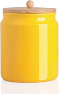 Sweejar Ceramic Kitchen Canisters, 58 FLOZ Porcelain Food Storage Jar with Airtight Seal Wooden Lid, Home Container Serving for Coffee Beans, Tea-leave, Sugar, Salt and More, Tool Bucket (Yellow)-Ruum Studio Home