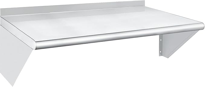 HARDURA Stainless Steel Shelf 18" x 36", 340lb Commercial Shelves Wall Mount Metal Shelving with Backsplash and Brackets for Kitchen, Restaurant, Laundry Room and Home-Ruum Studio Home