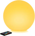12 Inch Solar Glowing Ball Light Outdoor, Solar Garden Globe Light w/Remote, RGB Color Changing Waterproof Large LED Orb Lights, Landscape Lighting Mood Lamp w/Ground Stake for Patio Yard Lawn Path-Ruum Studio Home