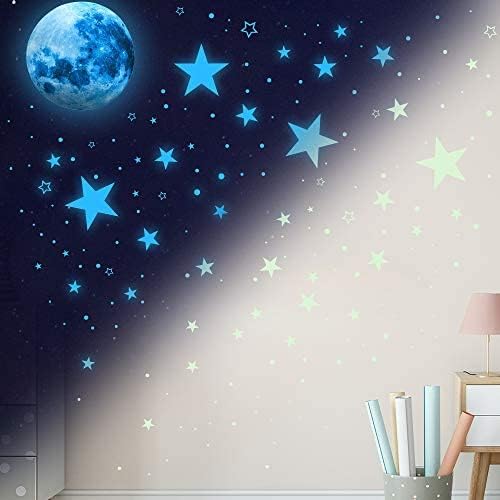 1078Pcs Glow in The Dark Stars for Ceiling Glowing Space and Moon Decals Universe Stickers Kids Wall Decor Perfect for Boys Girls Nursery Bedroom Living Room-Ruum Studio Home