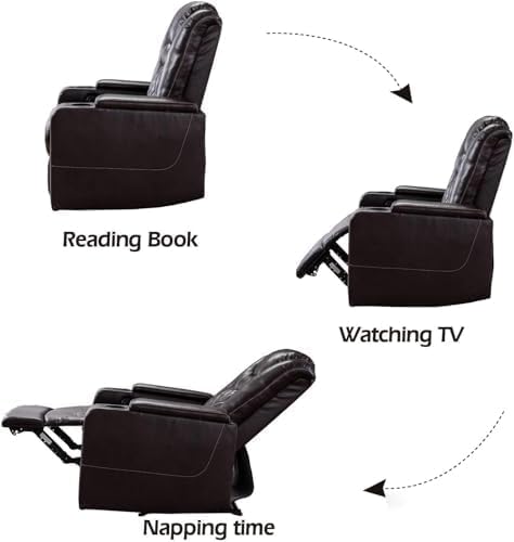 CANMOV Electric Power Recliner Chair Set of 2, Breathable Leather Home Theater Seating with Hidden Arm Storage, Power Recliner Chair for Living Room with USB Ports and Cup Holders,Brown-Ruum Studio Home
