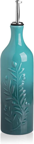Sweejar Large Olive Oil Dispenser Bottle with Spout, 24 Oz Ceramic Oil Dispenser for Kitchen, Relief Opaque Oil Cruet, Oil Container for Cooking, EVOO, Avocado Oil, Vinegar, Pack of 1 (Gradient Blue)-Ruum Studio Home