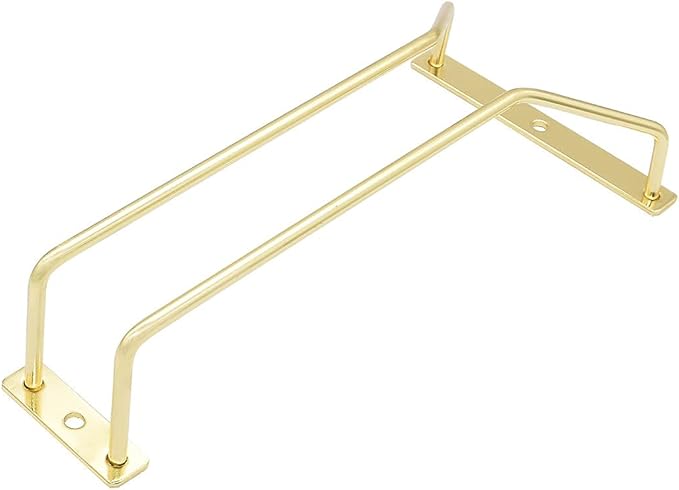 8.8-Inch Gold Wine Glass Rack, Under Cabinet Wine Glass Holder Stainless Steel Stemware Rack - Hanging Stemware Holder for Cabinet Kitchen Bar, Set of 3-Ruum Studio Home