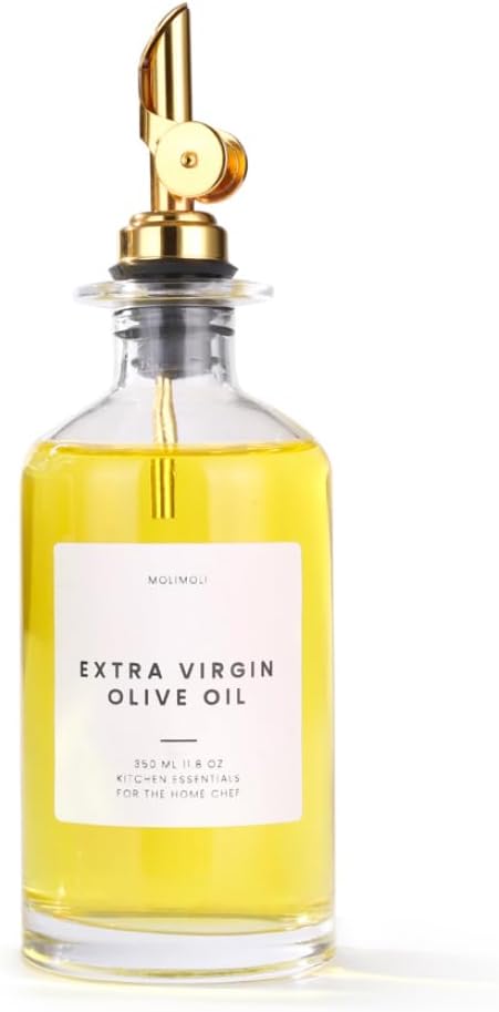Molimoli Glass Oil Dispenser Bottle for Kitchen, Weighted Pourer, Olive Oil Cruet | 350ml, Set of 1-Ruum Studio Home