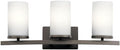 KICHLER Crosby 23" 3 Light Vanity Light Satin Etched Cased Opal Olde Bronze®,White-Ruum Studio Home