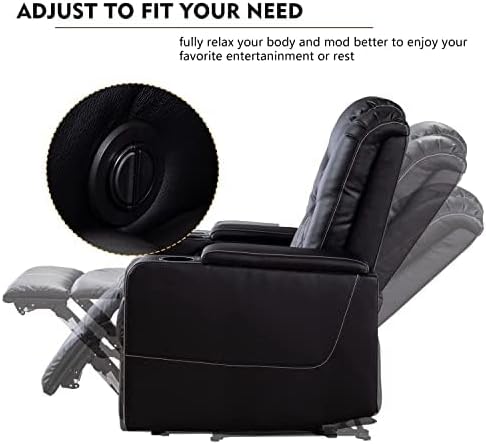 CANMOV Electric Power Recliner Chair Set of 2, Breathable Leather Home Theater Seating with Hidden Arm Storage, Power Recliner Chair for Living Room with USB Ports and Cup Holders,Black-Ruum Studio Home