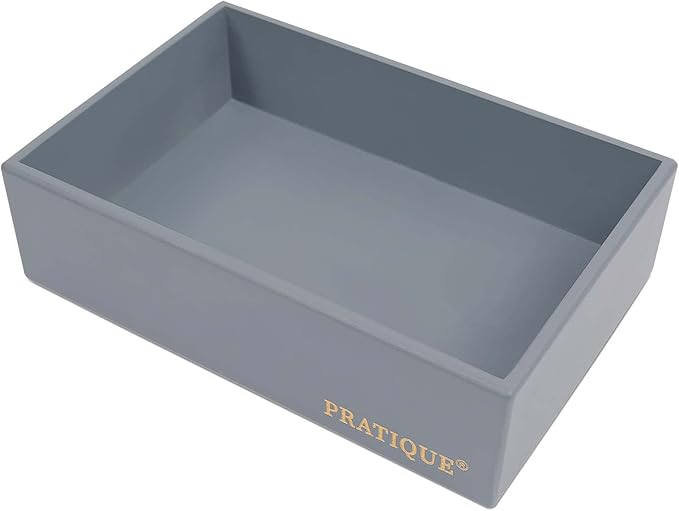 Bamboo Drawer Organizer - Kitchen Utensil Organizer Silverware Tray Cutlery Holder，Office Desk Supplies and Accessories,8.9 * 5.9 * 2.6,Grey-Ruum Studio Home
