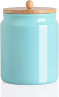 Sweejar Ceramic Kitchen Canisters, 58 FLOZ Porcelain Food Storage Jar with Airtight Seal Wooden Lid, Home Container Serving for Coffee Beans, Tea-leave, Sugar, Salt, Tool Bucket (Turquoise)-Ruum Studio Home