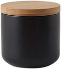 Ceramic Food Storage Jar Canister Modern Design Food Canisters with Airtight Seal Bamboo Lid, Loose Tea Coffee Spice Nuts Snacks Storage Jar Canister (Black 8.79oz/260ml)-Ruum Studio Home