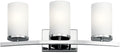 Kichler Crosby 23" Vanity Light in Chrome, 3-Light Contemporary Bathroom Light with Satin Etched Cased Opal Glass, (23" L x 8.75" H), 45497CH-Ruum Studio Home