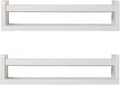 Nursery Book Shelves | Set of 2 Wood Floating Shelves for Kids Room, Kitchen Spice Rack, or Rustic Wall Mounted | Farmhouse Bathroom Décor (White)-Ruum Studio Home