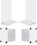 VONDERSO Metal Bookends White, 2 Pairs Metal Bookends Heavy Duty for Shelves Decor Home Office, Unique White Book Ends Supports Anti-Slip for Kids Girls-Ruum Studio Home