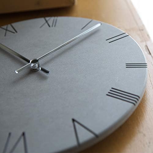 Stephanie Imports Modern Minimalist Concrete Hiding Gray Silent Wall Clock (Roman Numerals)-Ruum Studio Home