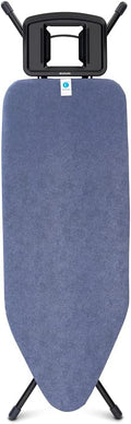 Brabantia Size C Ironing Board (49x18 in) 7 Height Options, Solid Steam Iron Rest Holder (Denim Blue) Non-Slip Feet, Anti-Collapse Child Locks-Ruum Studio Home