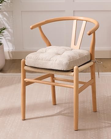 Chair Cushions, Memory Foam Dining Chair Cushions, Tufted Indoor Chair Pads, Set of 4, 16.5' x 16.5' x 3.5', Beige-Ruum Studio Home