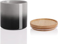 Sweejar Ceramic Food Storage Jar, Stackable Kitchen Canisters, Containers with Airtight Seal Wooden Lid for Serving Coffee Grounds, Coffee Bean, Flour, Tea, Spice and More - 39 Fl Oz (Gradient Gray)-Ruum Studio Home