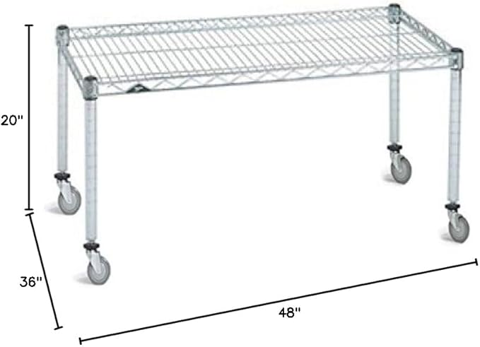 Omega Products Corporation 36" Deep x 48" Wide x 20" High Chrome Mobile Dunnage Rack-Ruum Studio Home